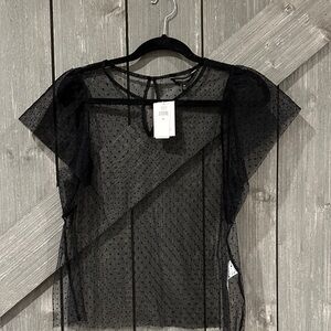 Banana Republic Black Sheer Blouse